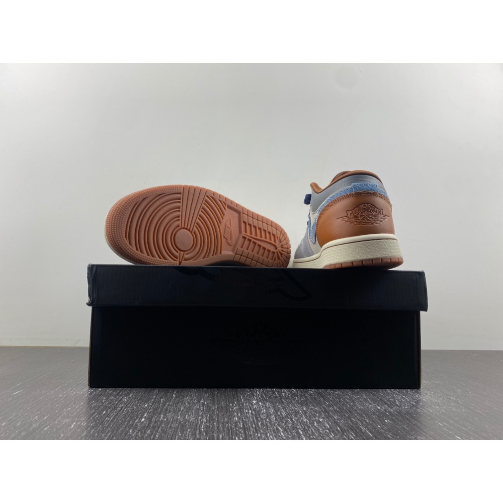 Jordan 1 Low SE Phantom Repaired Denim Swoosh Men