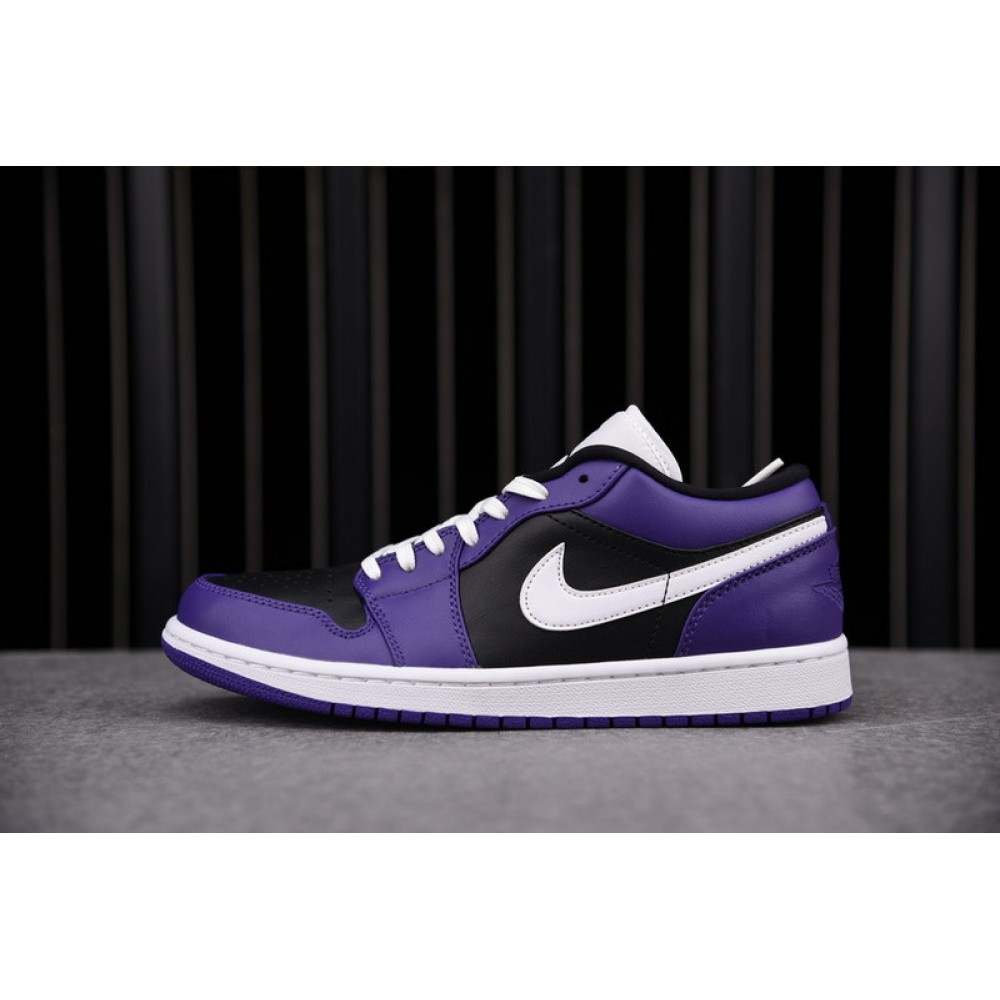 Jordan 1 Low Court Purple Black Men''s - 553558-501