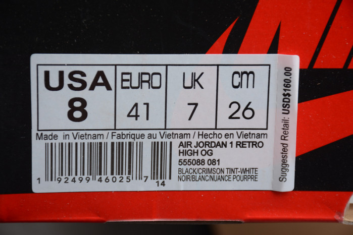 Nike Air Jordan 1 Retro High OG Crimson Tint Black Pink 575441-081