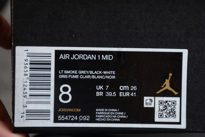 Jordan 1 Mid Light Smoke Grey 554724-092