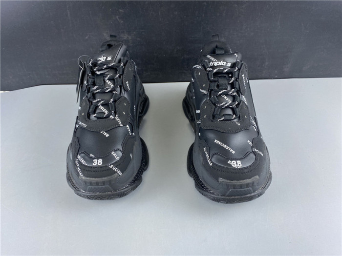 blen triple s black Ba*len*cia*ga with balen letter 541624 w09ol