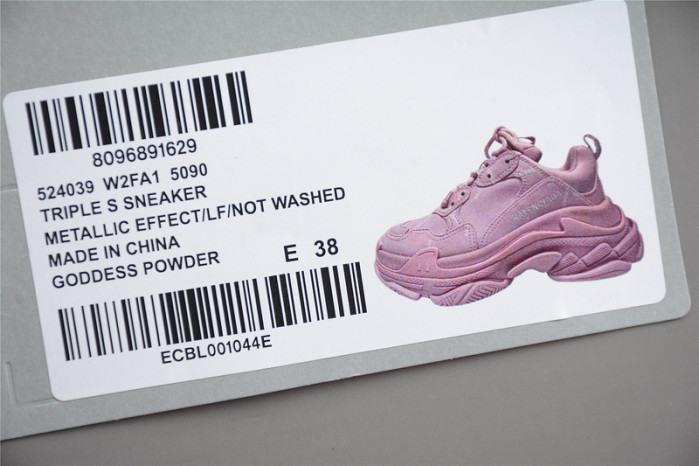 Ba*len*cia*ga wmns triple s sneaker allover logo - pink 524039 w2fa1 5090